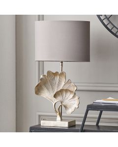 Gingko Shiny Champagne Metal Gingko Leaf Table Lamp Base