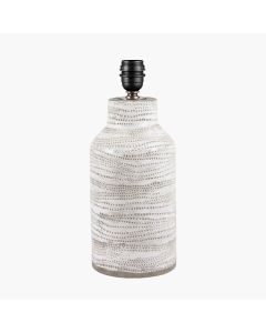 Alina White Dot Design Stoneware Table Lamp Base