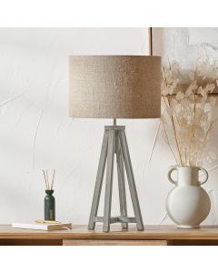 Whitby Grey Wash Wood Tapered 4 Post Table Lamp Base