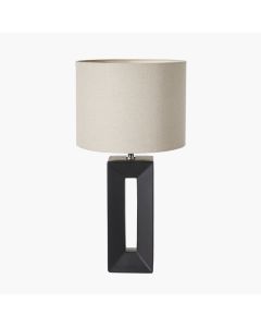 Block Black Ceramic Tall Table Lamp