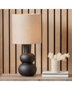 Aaliyah Black Curved Bottle Ceramic Table Lamp