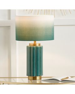 Lushan Green Scalloped Ceramic Table Lamp 