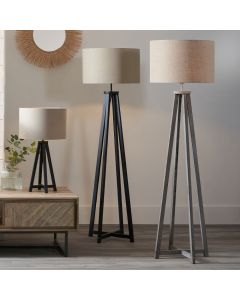 Whitby Grey Wash Wood Tapered 4 Post Floor Lamp Base