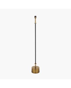 Antoine Black Croc and Antique Brass Metal Floor Lamp Base