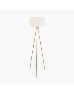 Houston Brushed Brass Metal Tripod Floor Lamp