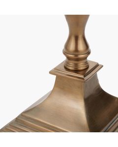Canterbury Antique Brass Metal Floor Lamp Base with Lino 45cm Cream Self Lined Linen Cylinder Lampshade
