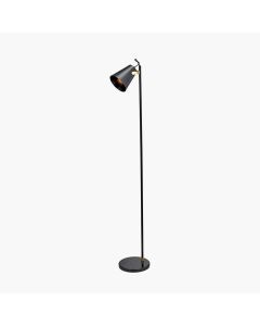 Theia Black and Brushed Brass Task Floor Lamp