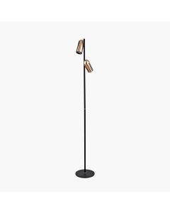 Xena Black and Rose Gold Metal LED Floor Lamp