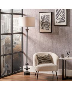 Emilio Matt Black Candlestick Floor Lamp Base