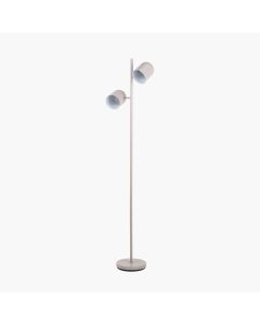 Finn Grey Metal Cloche Two Head Floor Lamp