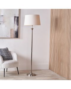 Salvatore Antique Silver Metal Floor Lamp Base