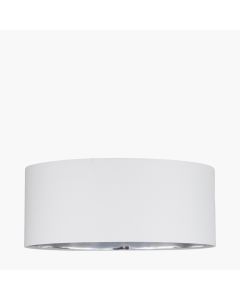 Elin 55cm Ivory Poly Cotton and Silver Lining Cylinder Shade