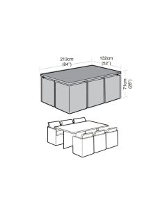 6 Seater Rectangular Cube Set Weathercover 213x132x71cm 