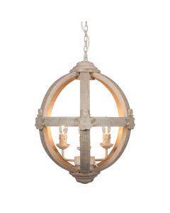 Javier Small Round Wooden Electrified Pendant