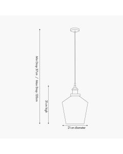 Emmanuelle Antique Silver Metal and Smoke Glass Pendant