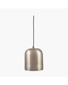 Kochi Antique Silver Hammered Metal Dome Pendant    