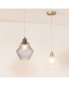 Lisbon Clear Optic Diamond Glass Pendant
