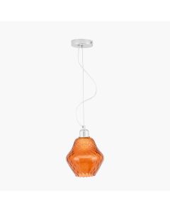 Lisbon Orange Optic Diamond Glass Pendant