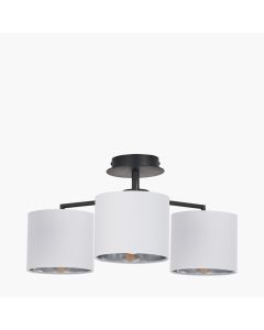 Elin Matt Black and Ivory 3 Light Pendant