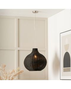 Allona Black Rattan Pendant