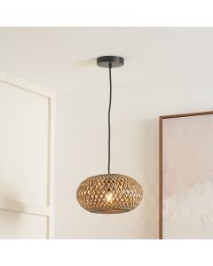 Evianna Black and Natural Rattan Pendant