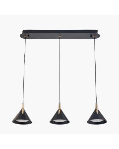 Astarion Matt Black and Gold 3 Drop LED Pendant