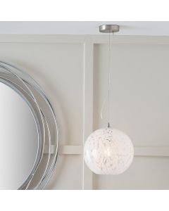 Aurora Speckled White Glass Pendant