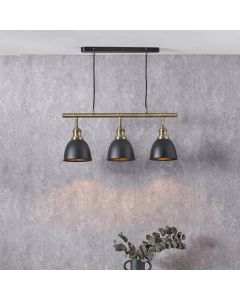 Augusto Black and Gold Task Bar Pendant