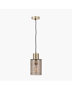 Loxley Ripple Effect Light Brown Glass Pendant