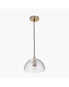Giselle Diamond Design Clear Handcut Glass Dome Pendant