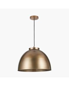 Harlem Antique Brass Domed Metal Pendant