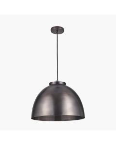 Harlem Antique Bronze Domed Metal Pendant