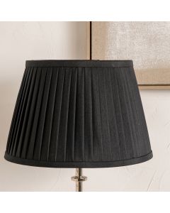 Lyndon 35cm Black Silk Mix Knife Pleat Tapered Lampshade