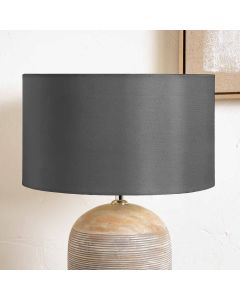 Zara 35cm Steel Grey Silk Lined Cylinder Lampshade