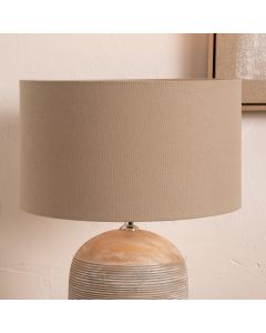 Henry 30cm Taupe Handloom Cylinder Lampshade