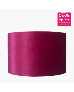 Bow 30cm Raspberry Velvet Cylinder Lampshade