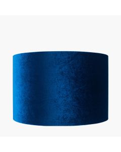 Bow 45cm Sapphire Velvet Cylinder Lampshade