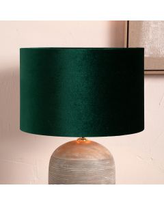 Bow 35cm Forest Green Velvet Cylinder Shade