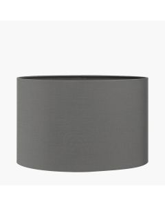 Mia 40cm Steel Grey Oval Cotton Mix Lampshade