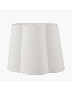 Posy 40cm White Handloom Scalloped Tapered Lampshade