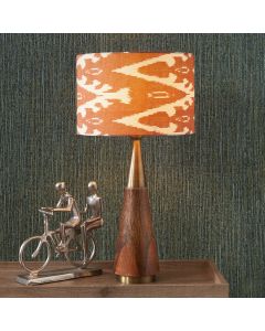 Lars 35cm Cinnamon Ikat Patterned Cylinder Lampshade