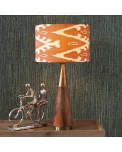 Lars 30cm Cinnamon Ikat Patterned Cylinder Shade