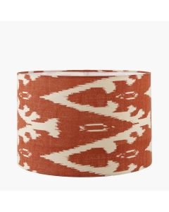 Lars 35cm Cinnamon Ikat Patterned Cylinder Shade