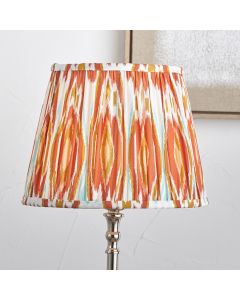 Izara 40cm Cinnamon Ikat Patterned Mushroom Pleat Tapered Lampshade