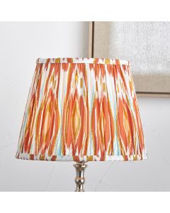 Izara 45cm Cinnamon Ikat Patterned Mushroom Pleat Tapered Lampshade