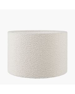 Rouen 40cm White Boucle Cylinder Lampshade
