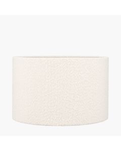 Rouen 45cm White Boucle Cylinder Lampshade