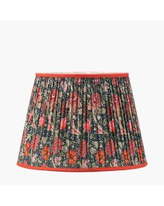 Floressa 40cm Red Floral Patterned Mushroom Pleat Tapered Lamp Shade