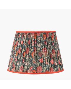 Floressa 45cm Red Floral Patterned Mushroom Pleat Tapered Lamp Shade