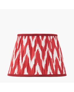 Kamilah 30cm Red Chevron Patterned Mushroom Pleat Tapered Lamp Shade